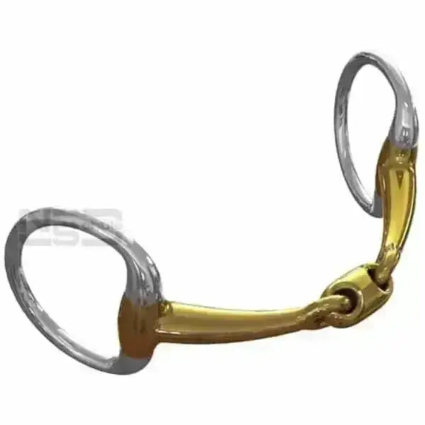 Gold and silver-colored neue schule tranz angled lozenge eggbutt bits with polished metallic finish