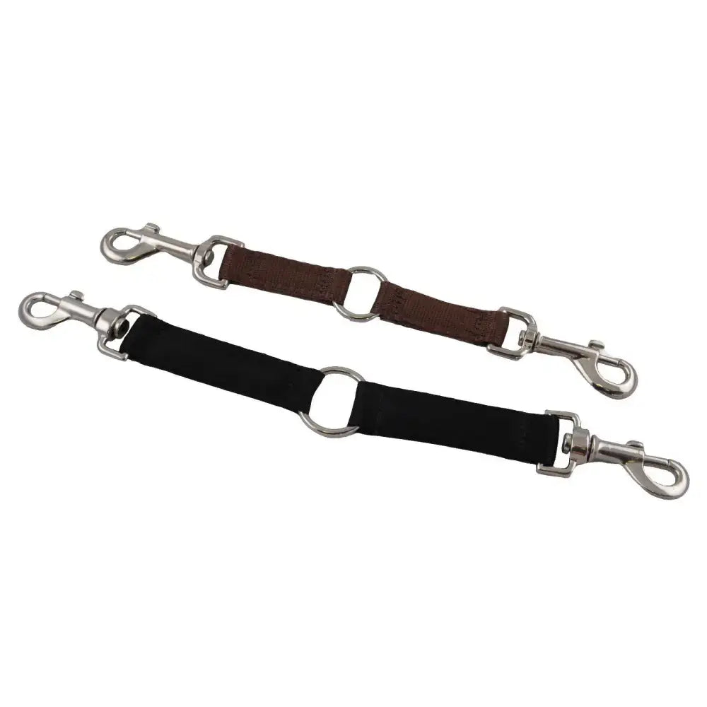 Brown and black leather straps with silver hardware for newmarket coupling attachment or coupling attachment use