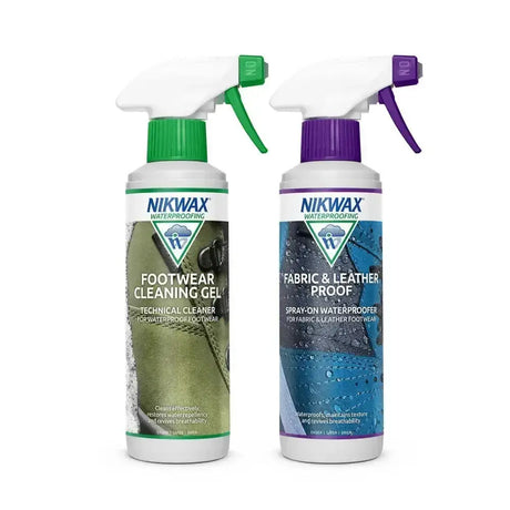 Nikwax Footwear Cleaning Gel/Fabric & Leather Proof Spray 300 ml x twin Pack Footwear Accessories