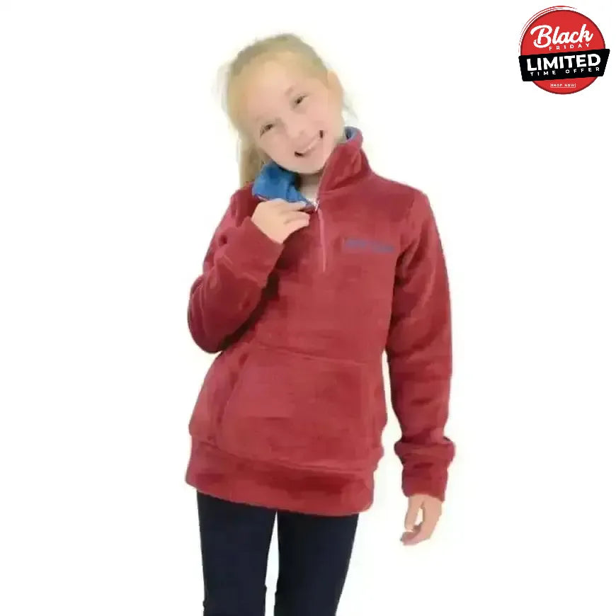 Nina Soft Fleece by Little Rider Deep Red/Soft Teal 3-4 Years Jumpers & Hoodies