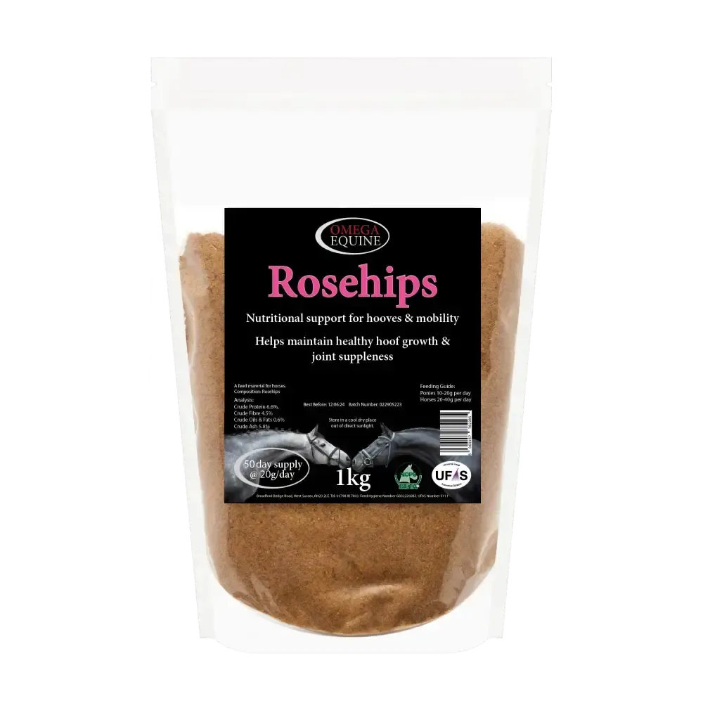 Omega Equine Rosehips 1kg Pouch Horse Hoof Supplements