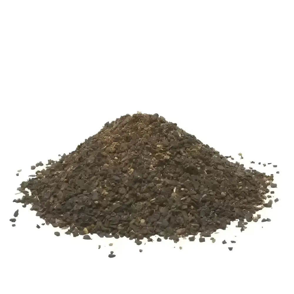 A mound of dark brown coarse granules from omega equine seaweed offering rich natural nutrition and natural nutrients seaweed benefits