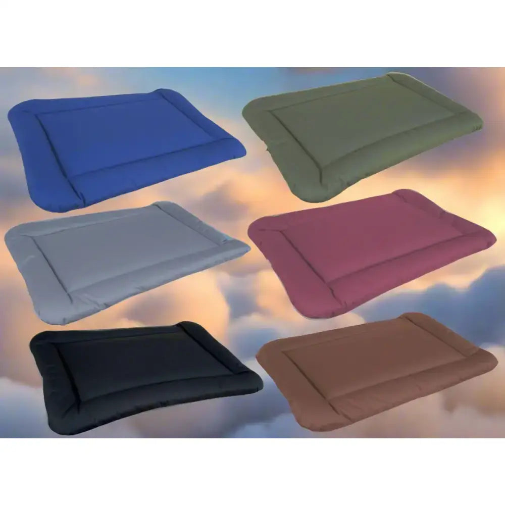 Six p&l country dog heavy duty waterproof rectangular cushion pad dog beds in blue olive green gray pink black and brown