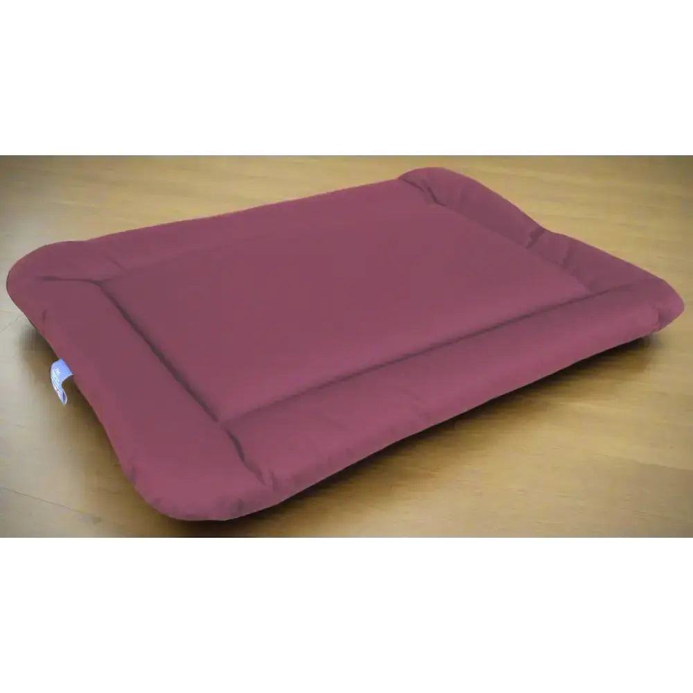 Maroon plush country dog heavy duty waterproof rectangular cushion pad dog bed with soft fabric and padded edges