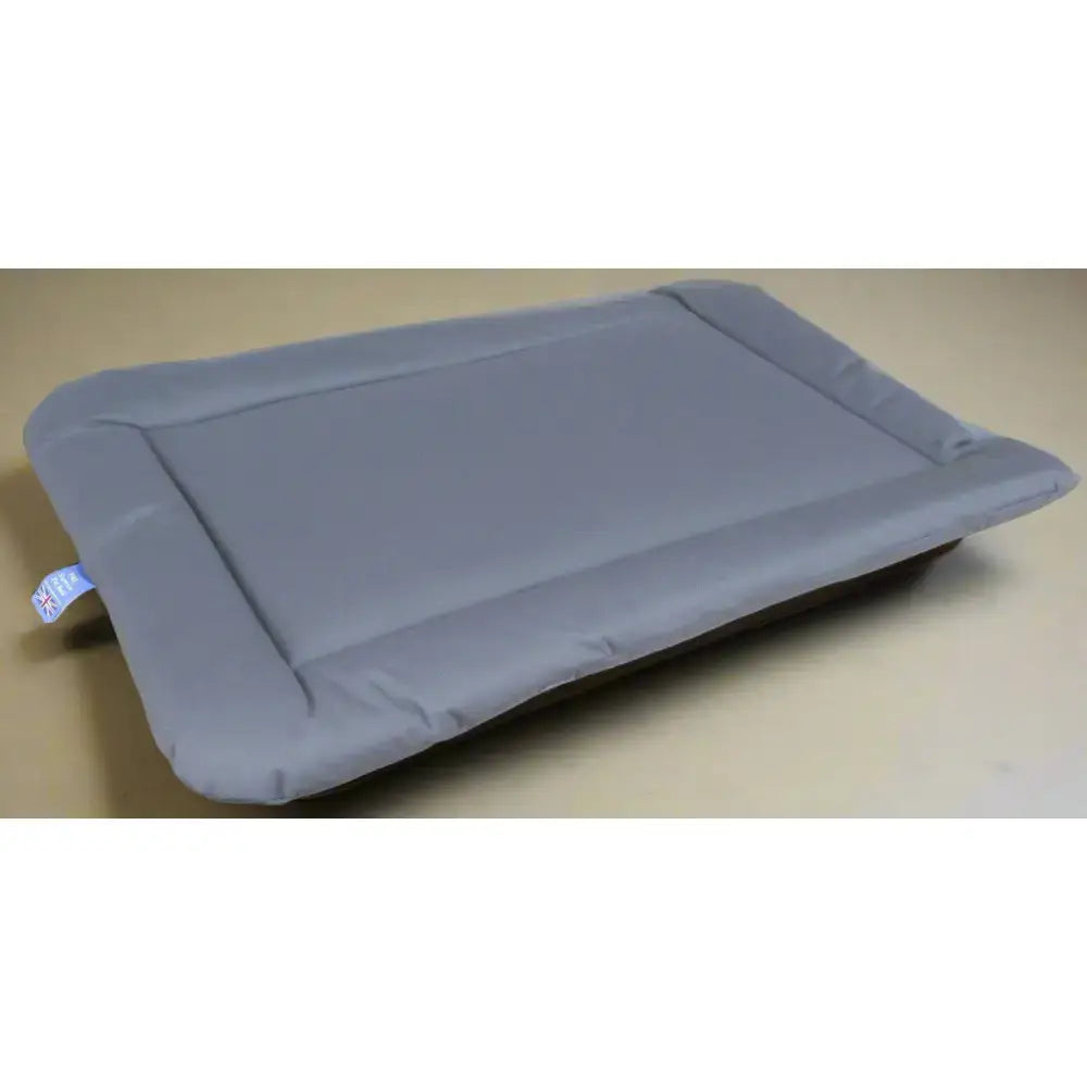 Gray country dog heavy duty waterproof rectangular cushion pad dog bed with soft padded quilted surface
