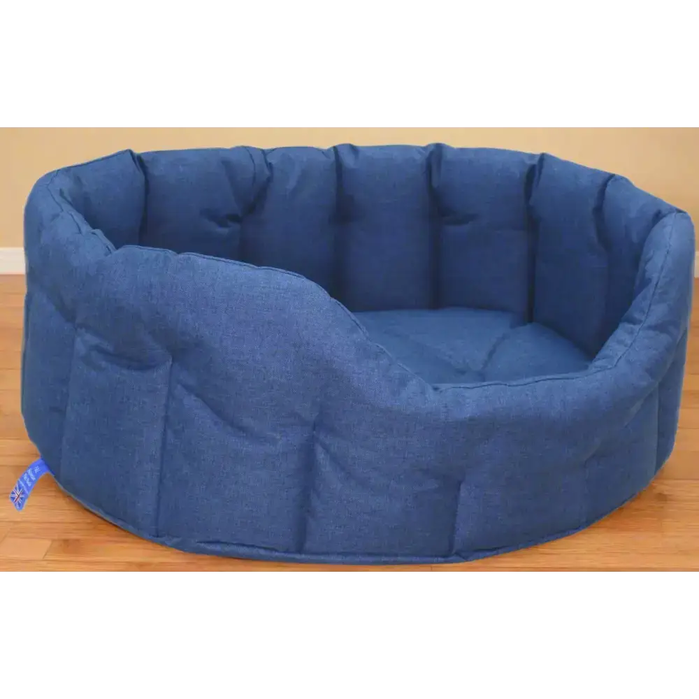 P&L Country Dog Tough Heavy Duty Oval High Sided Waterproof Dog Beds. Medium L61cm X W51cm X H22cm Navy Blue Dog Beds
