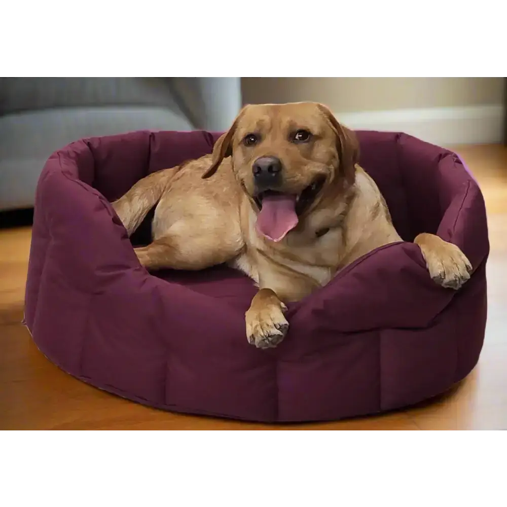 P&L Country Dog Tough Heavy Duty Oval High Sided Waterproof Dog Beds. Medium L61cm X W51cm X H22cm Black Dog Beds