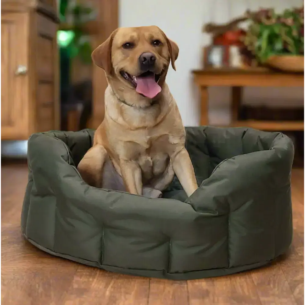 P&L Country Dog Tough Heavy Duty Oval High Sided Waterproof Dog Beds. Medium L61cm X W51cm X H22cm Black Dog Beds