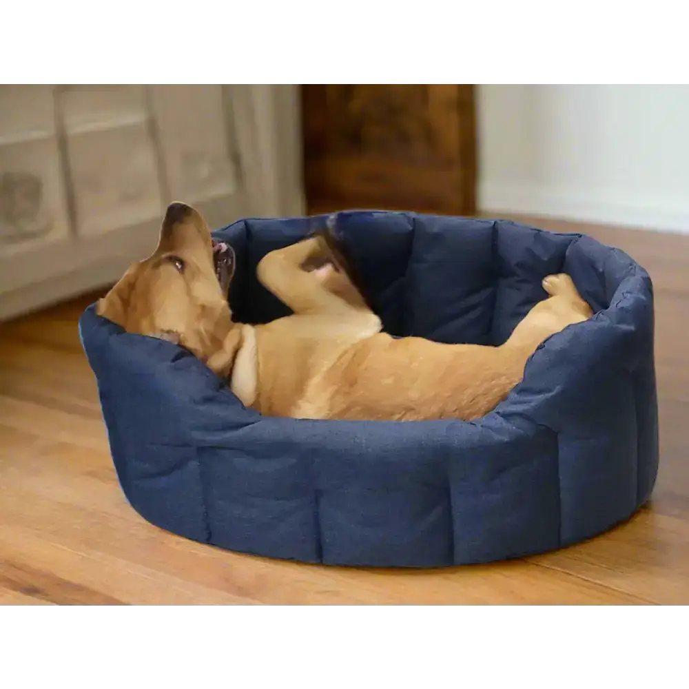 P&L Country Dog Tough Heavy Duty Oval High Sided Waterproof Dog Beds. Medium L61cm X W51cm X H22cm Black Dog Beds