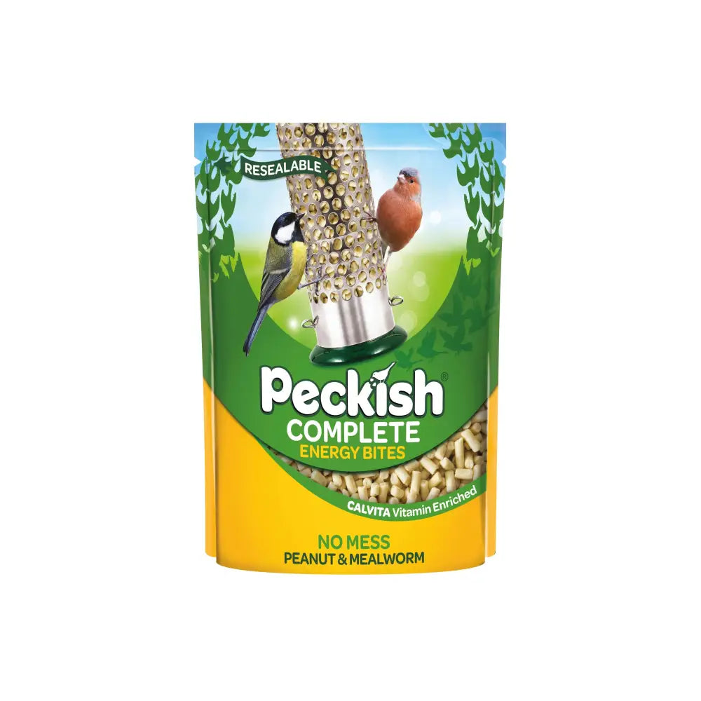 Peckish complete energy peanut and mealworm bites 500g pouch with calvita vitamin mix for garden birds year round
