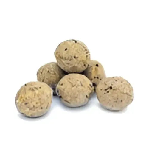 Beige speckled natural balance energy balls in a refill box for fishing bait by peckish