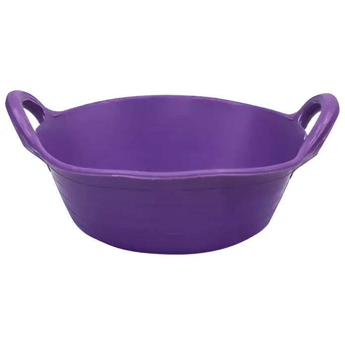 Purple perry equestrian biodegradable eco-skip feeder bowl with two looped handles made from natural virgin rubber