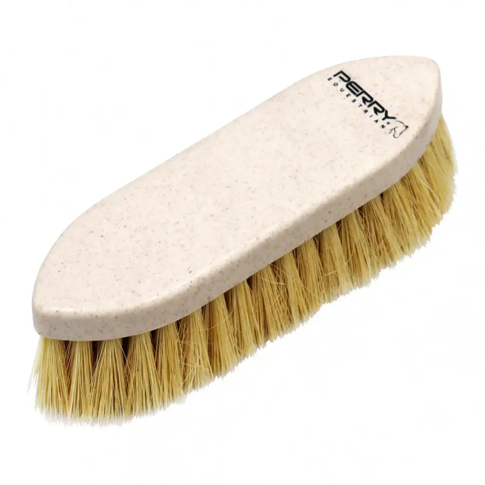 Perry equestrian ecogroom dandy brush with light beige composite handle and natural tan bristles for grooming horses