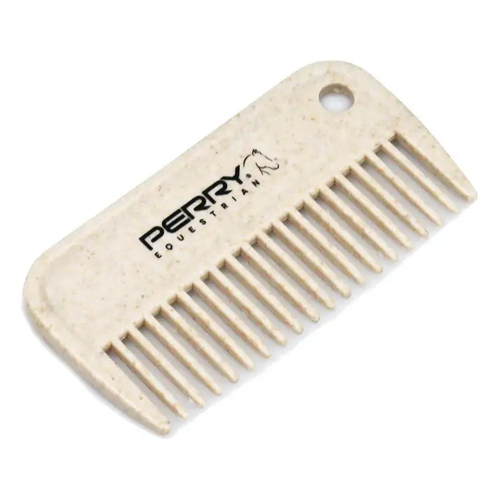 Beige eco-friendly perry equestrian ecogroom mane comb with hanging hole for easy storage and grooming use