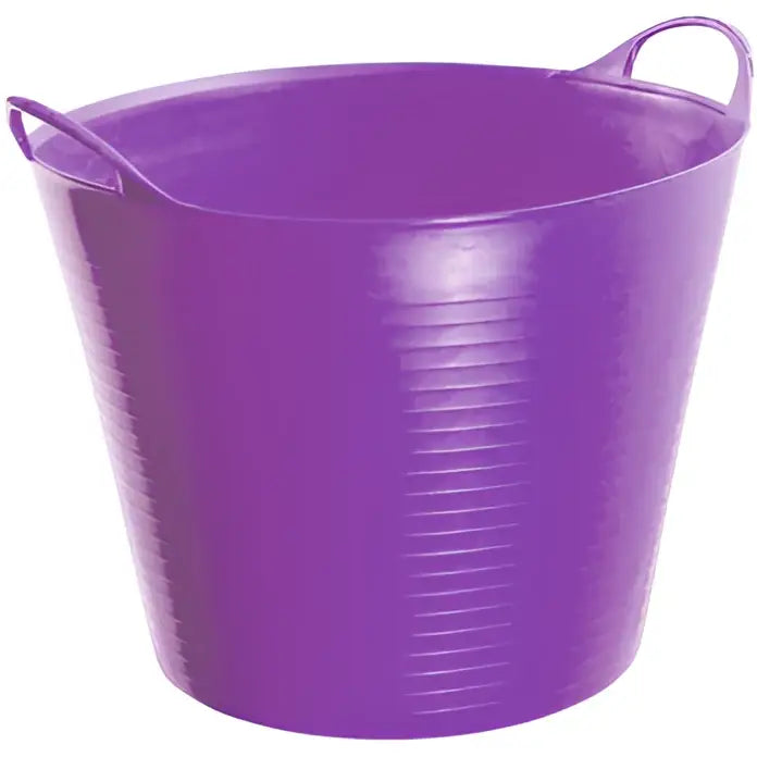 Purple perry equestrian flexi-fill flexible tubs trugs with looped handles and ribbed texture frost proof 42 litre bucket