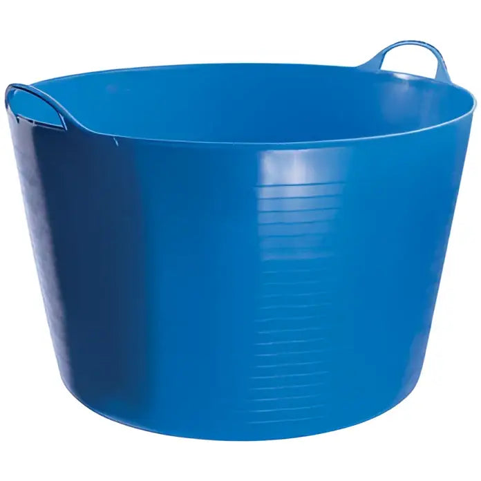 Bright blue perry equestrian flexible tubs trugs with integrated handles and frost proof 60 litre capacity plastic tub