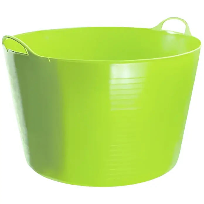 Bright lime green perry equestrian flexible tubs trugs 60 litre plastic storage bin with integrated handles frost proof