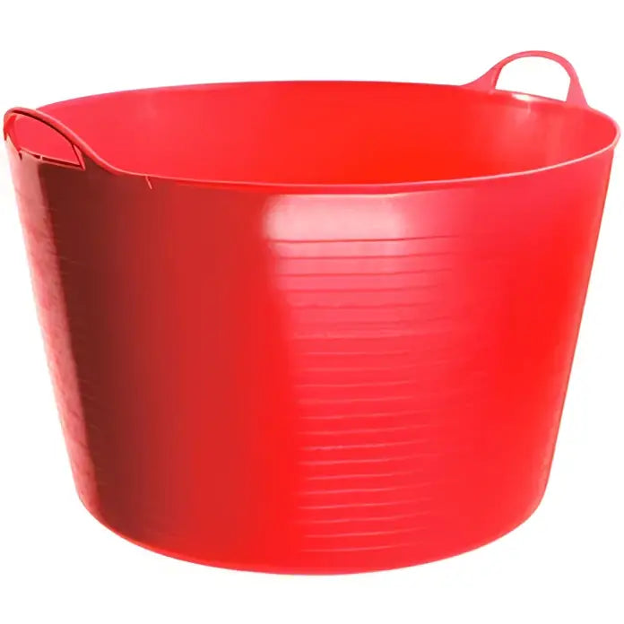 Bright red perry equestrian flexible tubs trugs with integrated handles frost proof 60 litre storage tub
