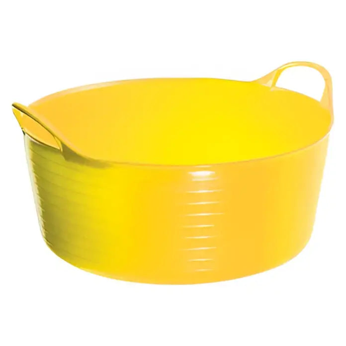 Bright yellow perry equestrian flexi-fill tubs flexible trugs with integrated handles for easy use 15 litre capacity