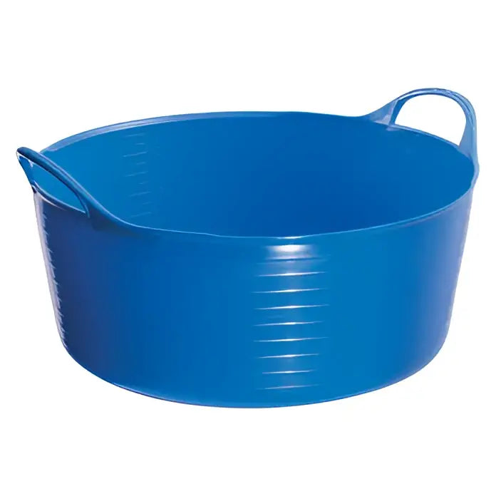 Blue plastic flexible tubs trugs with integrated handles perry equestrian flexi-fill shallow 15 litre tub