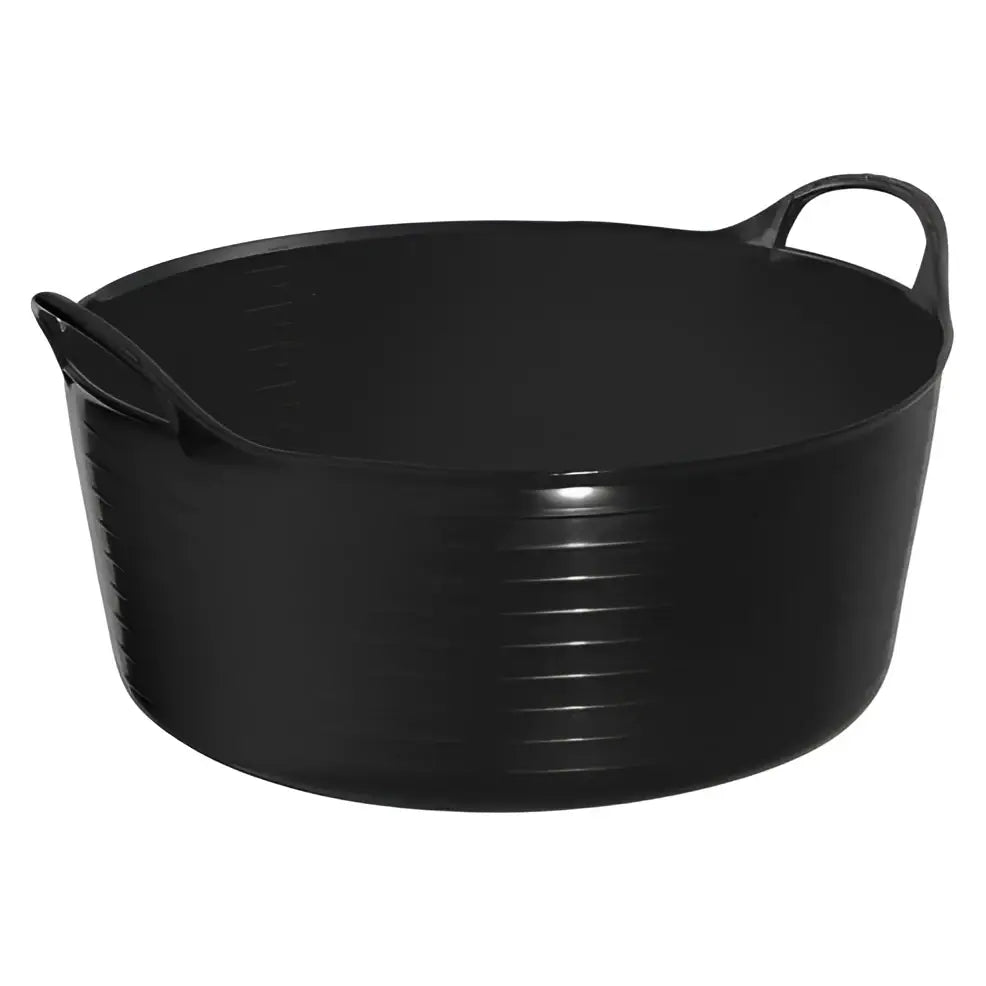 Black plastic perry equestrian flexi-fill tubs flexible tubs trugs with ribbed sides and integrated handles 15 litre capacity