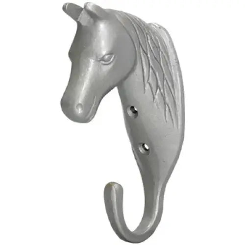 Perry Equestrian Horse Head Single Stable / Wall Hook No.5371 Silver Stable Hooks
