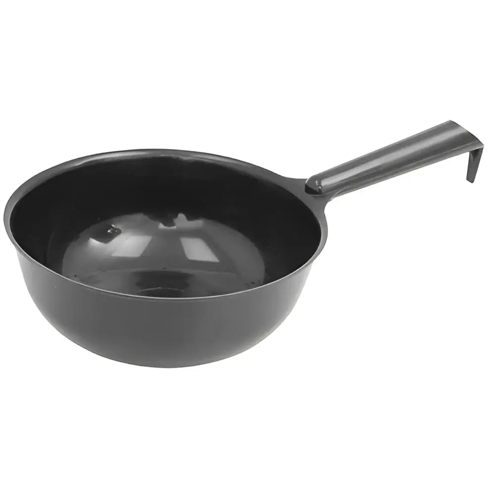 Black perry equestrian plastic feed and water bowl scoop with sturdy curved handle for easy scooping