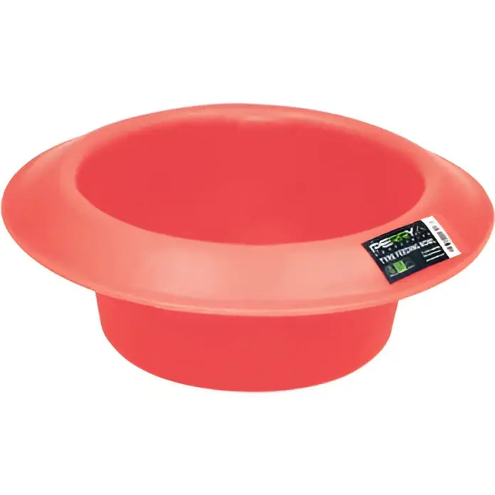 Bright red perry equestrian round tyre feeder with wide rim and smooth edges perfect for equestrian feeding