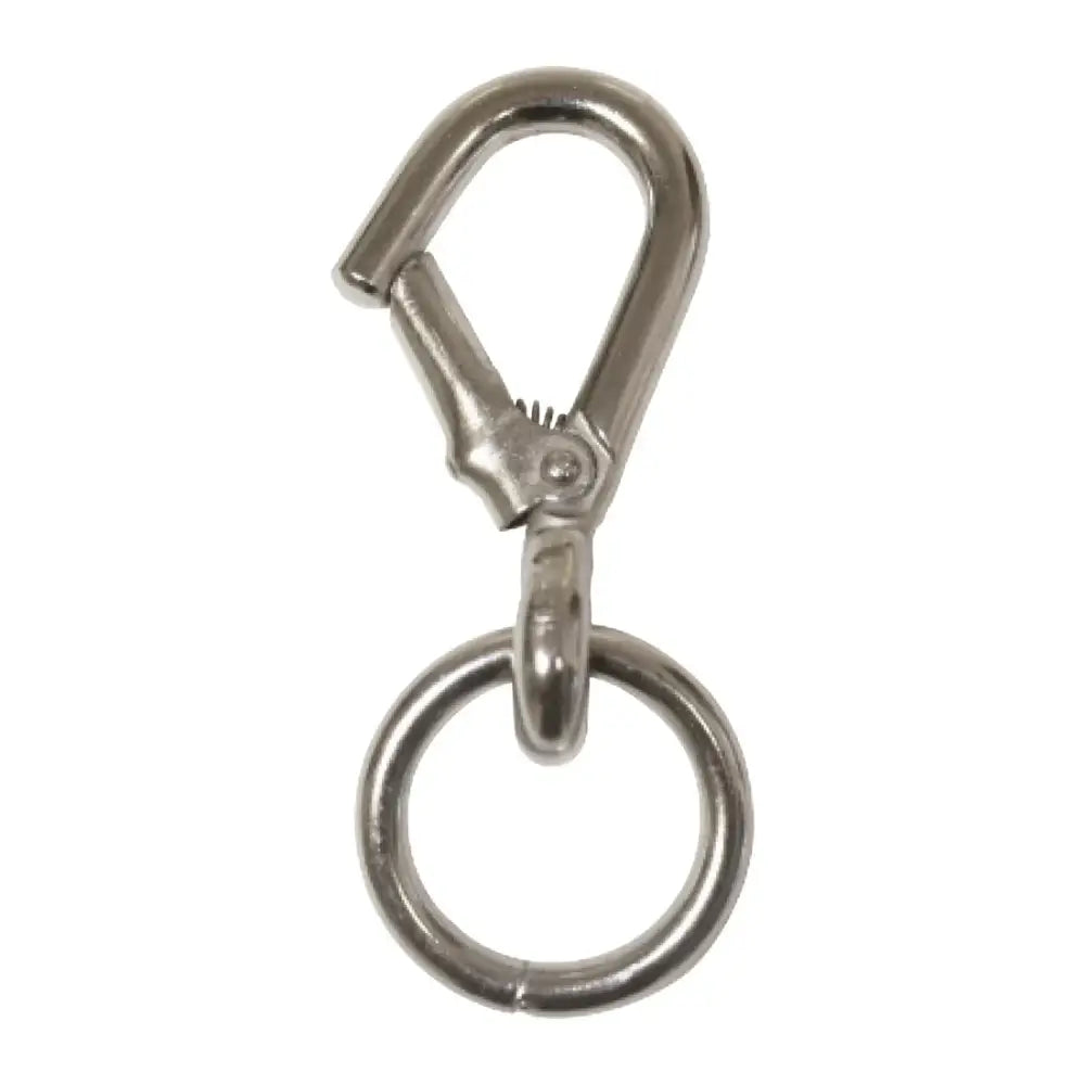 Silver-toned metal perry equestrian walsall hook fitting with circular ring for stall chains no.542/h