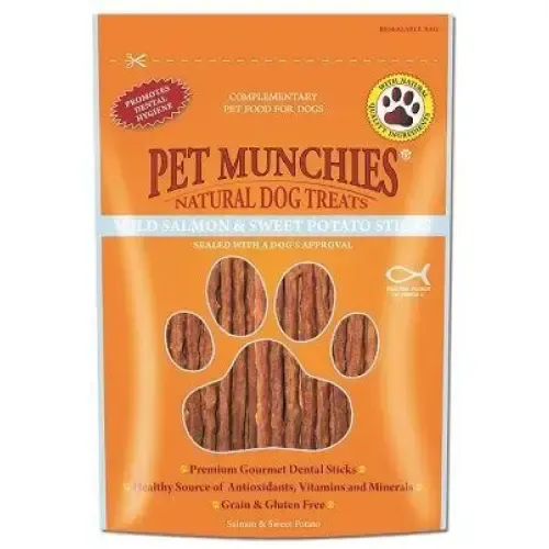 Pet Munchies Dog Treat Salm Sticks 8 x 90g Dog Treats