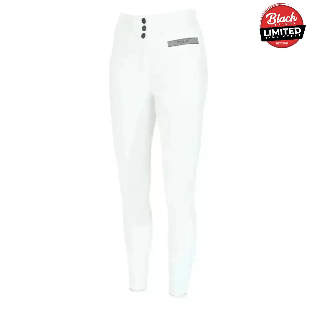 Pikeur Candela Full Grip Seat High Waisted Breeches - White German 32/ Ladies 4 Breeches