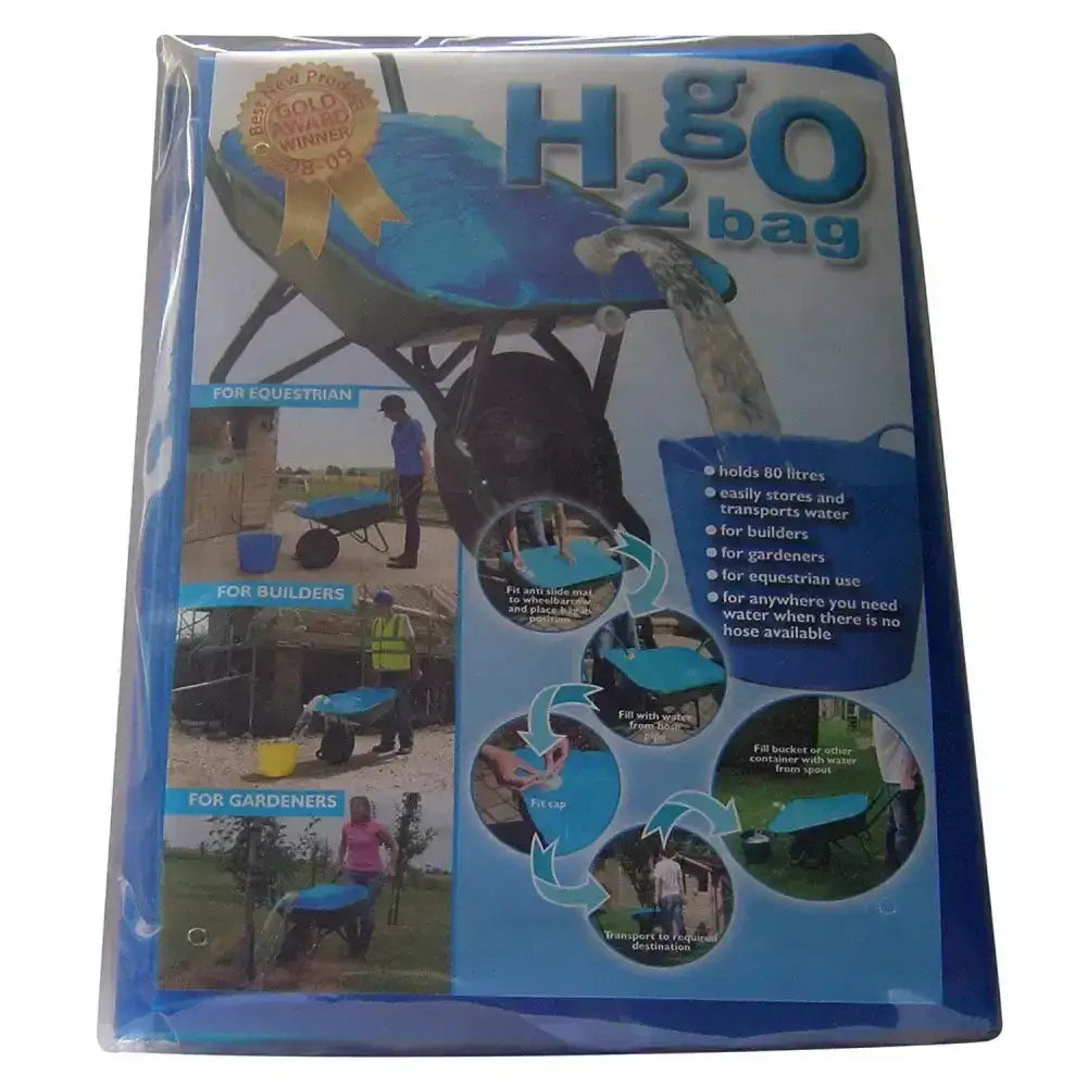 Blue planit products h2go bag water carrier with durable plastic and reinforced handles for wheelbarrow use 80 litres