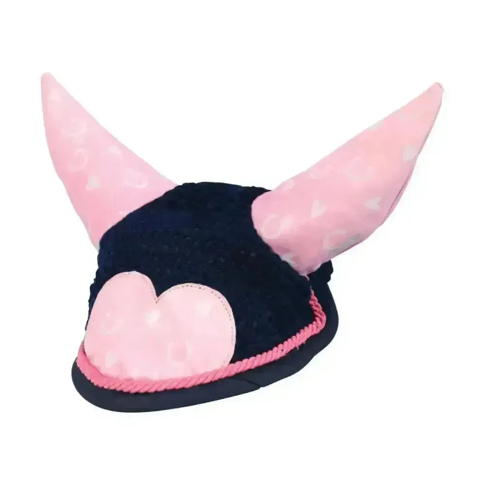 Pony Fantasy Fly Veil by Little Rider Navy/Pink Small Pony Horse Ear Bonnets