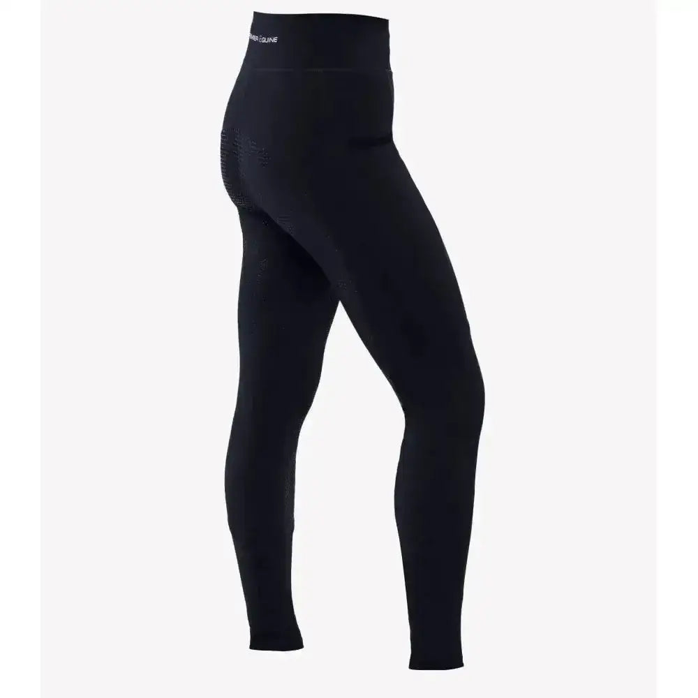 Black premier equine alexa ladies riding tights with technically advanced four-way stretch and subtle branded waistband
