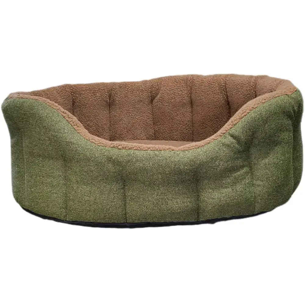 Premium Orkney Tweed Fleece Lined Bolster Beds Gray Intermediate Dog Beds