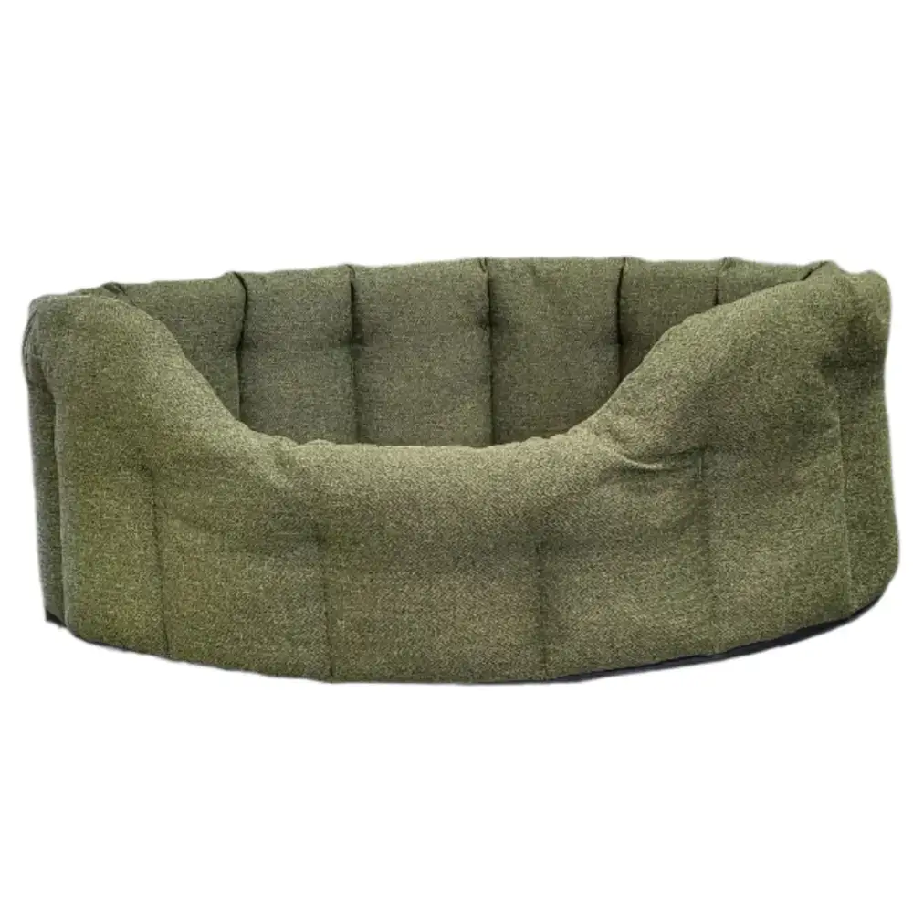 Premium Orkney Tweed Oval Beds Blue Intermediate Dog Beds