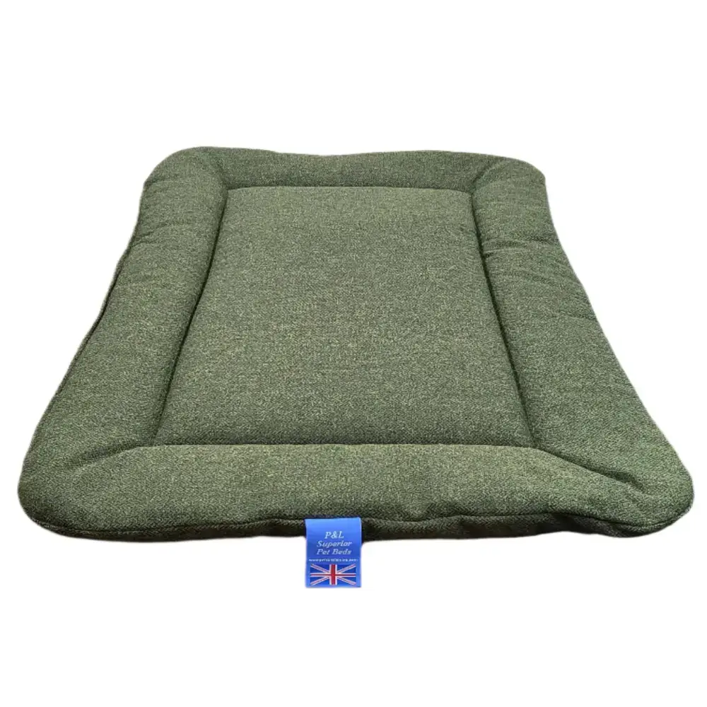 Premium Orkney Tweed Rectangular Pads By P&L Country Dog Beds Blue Medium Dog Beds