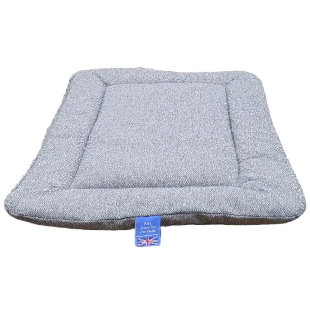 Premium Orkney Tweed Rectangular Pads By P&L Country Dog Beds Blue Medium Dog Beds