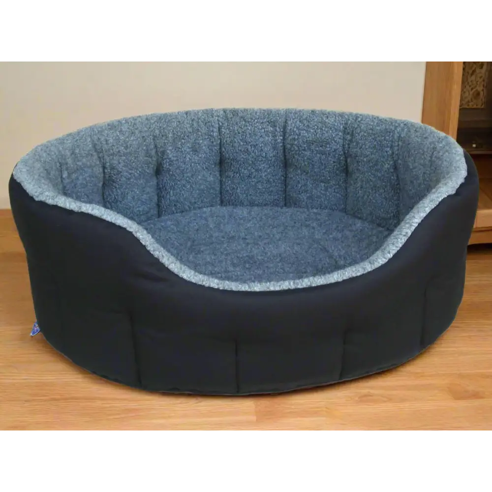 Premium Oval Bolster Style Heavy Duty Fleece Lined Machine Washable Dog Bed