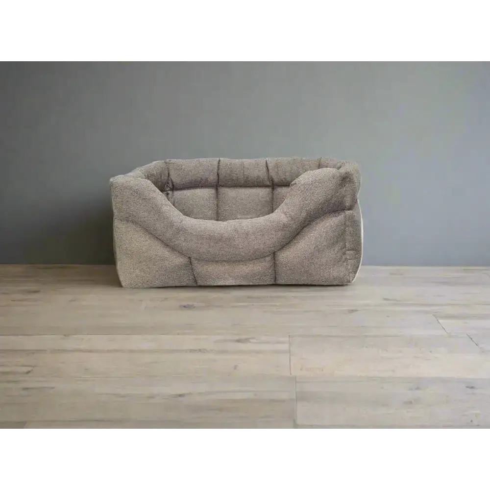 Premium Rectangular High Sided Orkney Tweed Beds Brown Medium Dog Beds