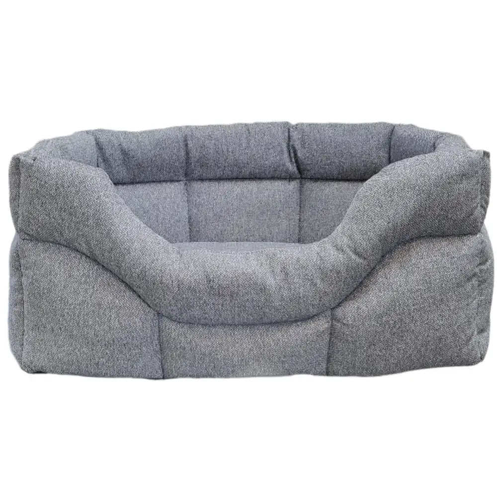 Premium Rectangular High Sided Orkney Tweed Beds Green Medium Dog Beds