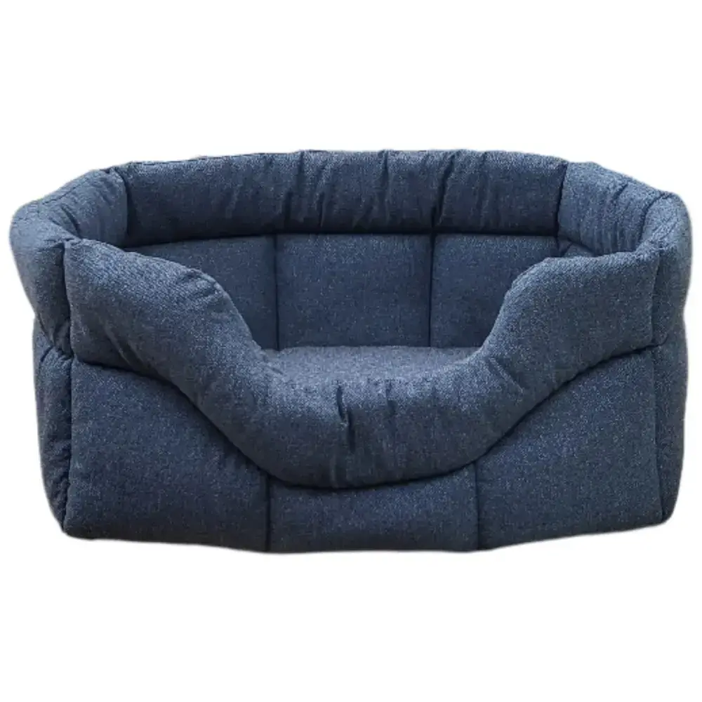 Premium Rectangular High Sided Orkney Tweed Beds Green Medium Dog Beds