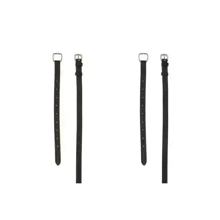 Black leather sweden throatlatches dark watch straps with silver buckles in vegetable tanned leather for bridle pioneer attach