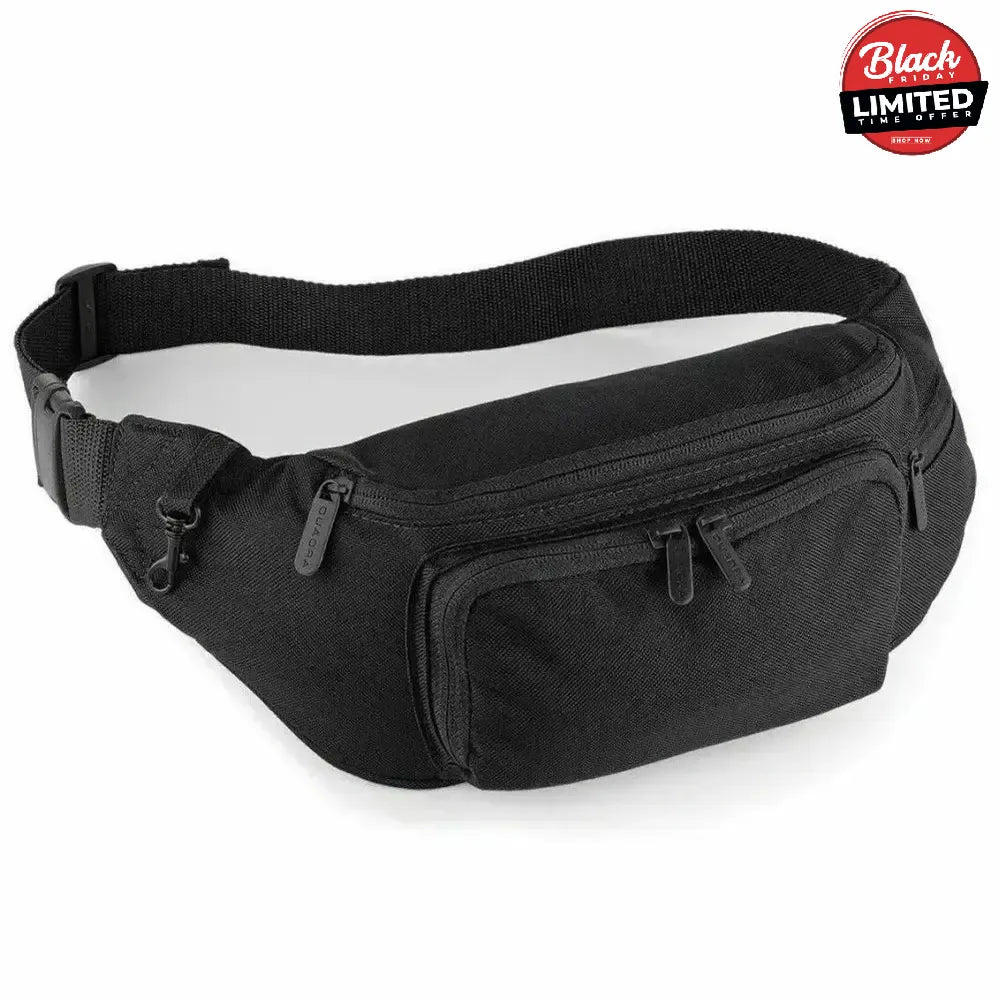 Quadra Belt Bag Bum Bag Money Waist Pack Black Gifts