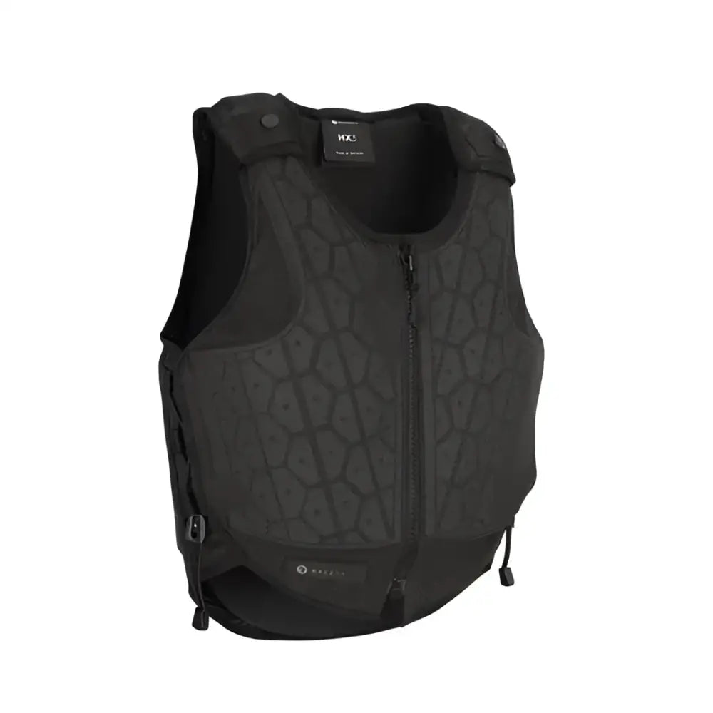 Black mesh racesafe hx3 body protector young rider with hexagonal pattern and adjustable straps for safety gear