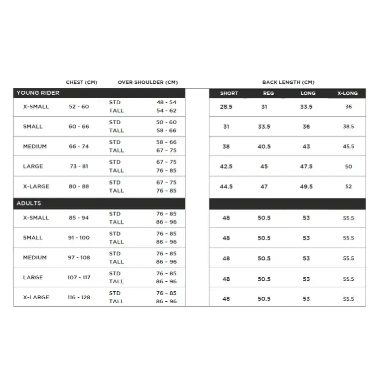 Racesafe Motion3 Adult Body Protector Black X Small Short Body Protectors