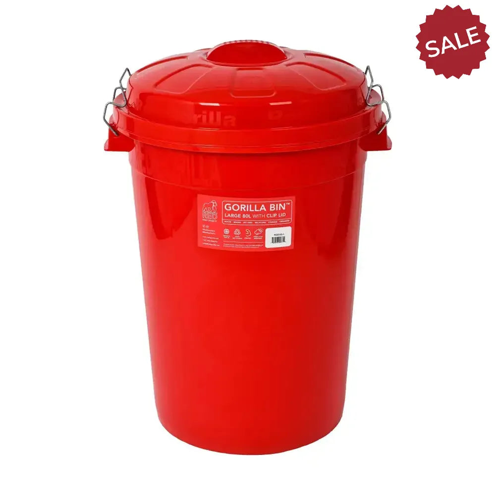 Red Gorilla Bin with Clip Lid Red 30 Litres Feed Bins