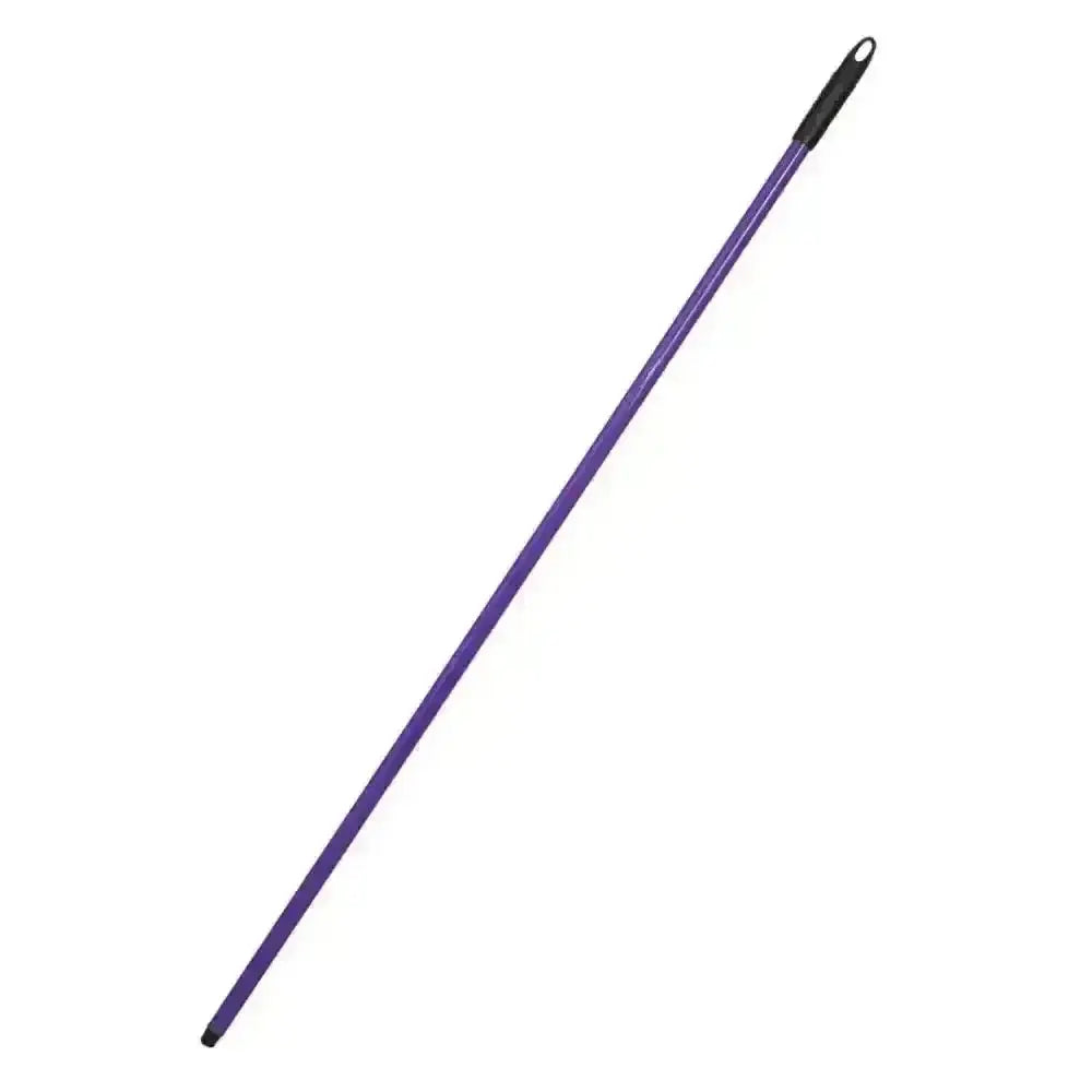 Purple plastic coated steel gorilla broom handle with black grip and tip for durable cleaning use