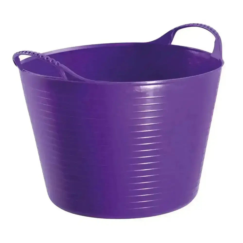 Purple red gorilla flexible bucket 26l medium with two looped handles and vertical ribbed texture for easy grip