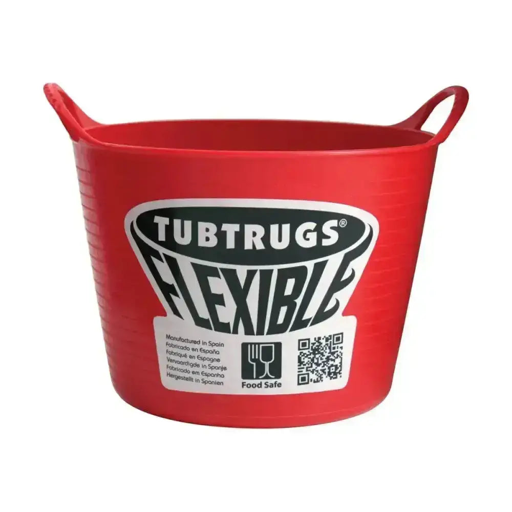 Red gorilla flexible micro tub made of flexible plastic in bright red with integrated handles and tubtrugs branding label